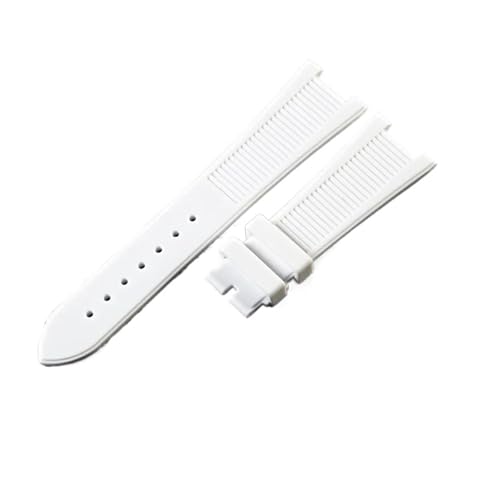 ewgrkba Silikonkautschuk-Armband kompatibel mit Patek Philippe Nautilus Serie 5711 5712 5980 Uhrenarmband männlich(White No buckle) von ewgrkba