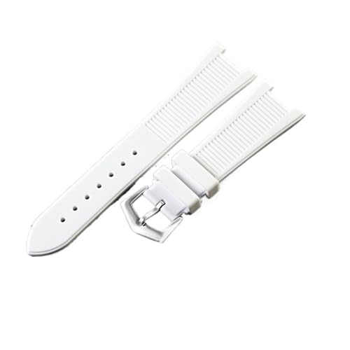 ewgrkba Silikonkautschuk-Armband kompatibel mit Patek Philippe Nautilus Serie 5711 5712 5980 Uhrenarmband männlich(White Silver) von ewgrkba
