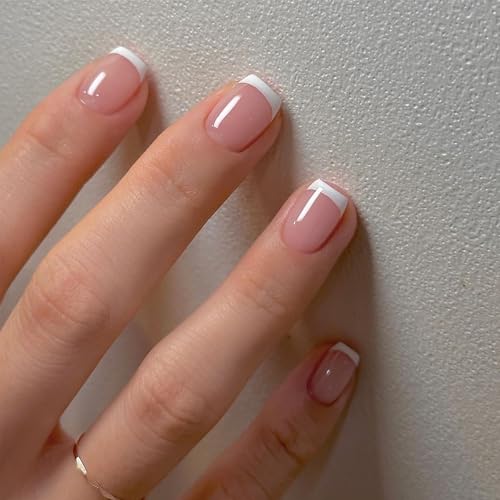French Künstliche Nägel, kurz, French Press on Nails mit Kleber, Acrylnägel, volle Abdeckung, zum Aufkleben auf Nägel für Frauen und Mädchen, 24 Stück French Künstliche Nägel, kurz, French Press on Nails mit Kleber, Acrylnägel, volle Abdeckung, zum Aufkleben auf Nägel für Frauen und Mädchen, 24 Stück von ewku