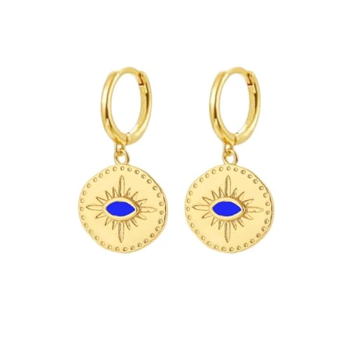 Ohrringe Ohrstecker Damen Schmuck Earrings Blaue Serie Ohrstecker Mit Tropfenform Für Damen, Ohrklemmen, Damen-Clip-Ohrringe, Pendientes W0118-Blau von exdas