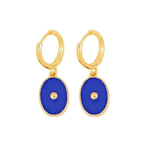 Ohrringe Ohrstecker Damen Schmuck Earrings Blaue Serie Ohrstecker Mit Tropfenform Für Damen, Ohrklemmen, Damen-Clip-Ohrringe, Pendientes W0413-Blau von exdas