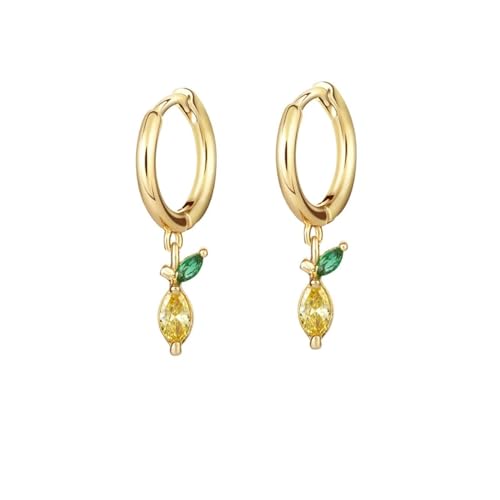 Ohrringe Ohrstecker Damen Schmuck Earrings Bunter Fruchtanhänger Apfel Pfirsich Kirsche Charm Piercing Mädchen Süßer Kleiner Ohrring W0026-Y von exdas