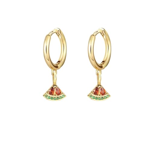 Ohrringe Ohrstecker Damen Schmuck Earrings Bunter Fruchtanhänger Apfel Pfirsich Kirsche Charm Piercing Mädchen Süßer Kleiner Ohrring W0027-Y von exdas