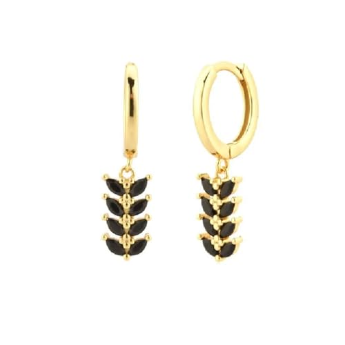 Ohrringe Ohrstecker Damen Schmuck Earrings Bunter Geometrischer Blumen-Wassertropfen-Streifen-Rechteck-Anhänger-Ohrring Für Damen Pendientes B0732 von exdas