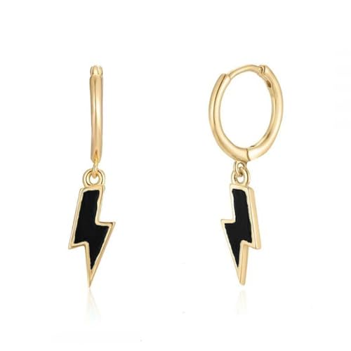 Ohrringe Ohrstecker Damen Schmuck Earrings Geometrische Mondauge-Wassertropfen-Anhänger-Ohrringe Für Frauen, Blau/Schwarz, Tier-Serie, Ohrring, Party-Geschenk, W0154-Schwarz von exdas