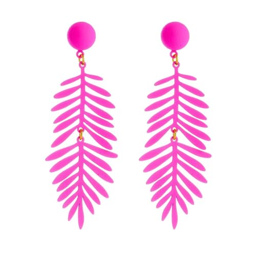 Ohrringe Ohrstecker Damen Schmuck Earrings Grüne Blatt-Zweig-Förmige Geometrische Tropfen-Ohrringe Für Damen, Leichte Alltagsohrringe, Hochzeit, Rose von exdas