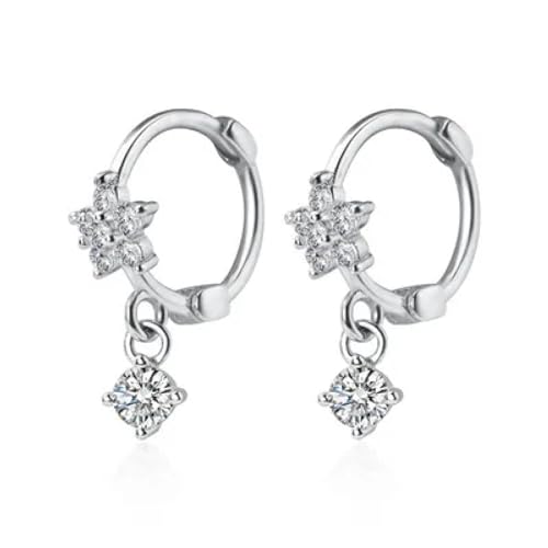 Ohrringe Ohrstecker Damen Schmuck Earrings Minimale, Schlichte Ohrringe Für Mädchen, Schillernde Kleine Huggies Aus Kristall Mit Winzigen Anhängern, Bezaubernde Ohrring-Geschenke von exdas