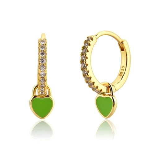 Ohrringe Ohrstecker Damen Schmuck Earrings Mode Grüne Farbe Kleine Ohrringe Für Frauen Schicke Ohrringe Party Pendientes W0490-Grün von exdas