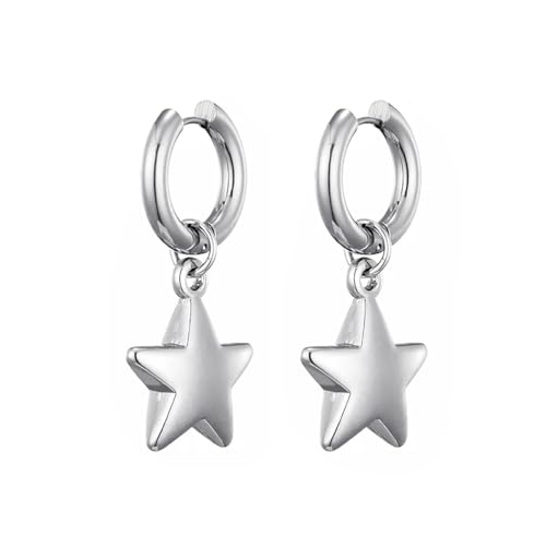 Ohrringe Ohrstecker Damen Schmuck Earrings Mode Stern Anhänger Ohrringe Für Frauen Pentagramm Geometrische Ohr Schnalle Ohrringe Silber von exdas
