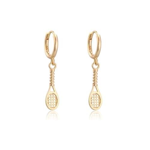 Ohrringe Ohrstecker Damen Schmuck Earrings Mode Tennisschläger Anhänger Tropfen Ohrring Piercing Kreis Runde   Hoops   Ohrringe Für Frauen   Pendiente Geschenk W0089-Y von exdas