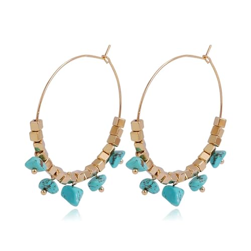 Ohrringe Ohrstecker Damen Schmuck Earrings Mode Unregelmäßige Natürliche Draht Ohrringe Für Frauen Herz Stern Mond Kreuz Schmetterling Anhänger Vintage Ohrringe Blau von exdas