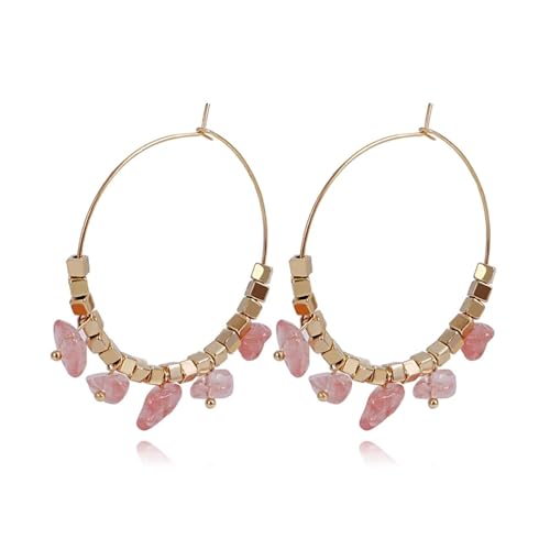 Ohrringe Ohrstecker Damen Schmuck Earrings Mode Unregelmäßige Natürliche Draht Ohrringe Für Frauen Herz Stern Mond Kreuz Schmetterling Anhänger Vintage Ohrringe Rosa von exdas