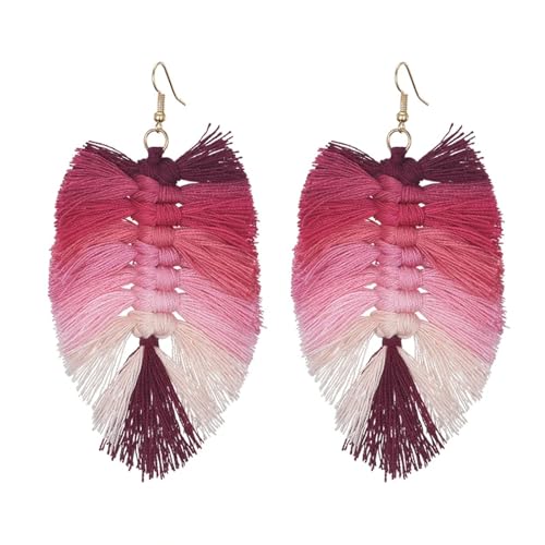 Ohrringe Ohrstecker Damen Schmuck Earrings Quasten-Ohrringe Für Damen, Modisch, Große Lange Fransen, Böhmische Webart, Baumelnde Ohrringe, Bunt, 1 von exdas