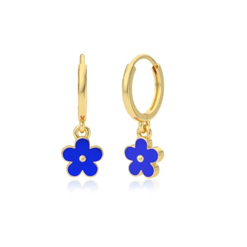 Ohrringe Ohrstecker Damen Schmuck Earrings Schöne Bunte Blumen Für Damen Und Mädchen, Minimalistische Pendientes W0473-Blau von exdas