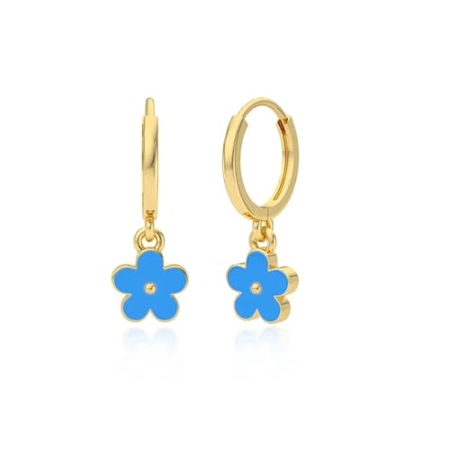 Ohrringe Ohrstecker Damen Schmuck Earrings Schöne Bunte Blumen Für Damen Und Mädchen, Minimalistische Pendientes W0473-Hellblau von exdas