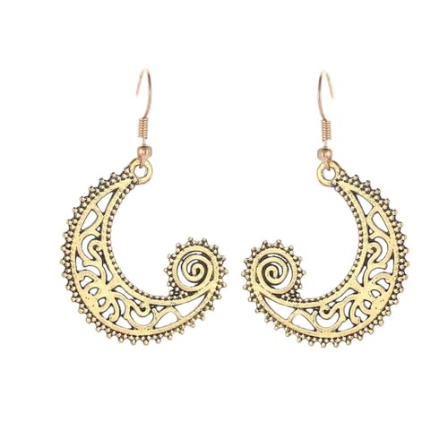 Ohrringe Ohrstecker Damen Schmuck Earrings Sonne-Mond-Ohrhänger, Asymmetrische Abstrakte Stern-Tropfenohrringe Für Damen, Kurze Hohle Ohrringe, Modisch, 66725 von exdas