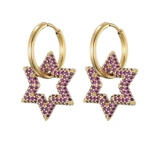 Ohrringe Ohrstecker Damen Schmuck Earrings Stern Runde Ohrringe Für Frauen Geometrisch Hochzeit Elegant Rose von exdas