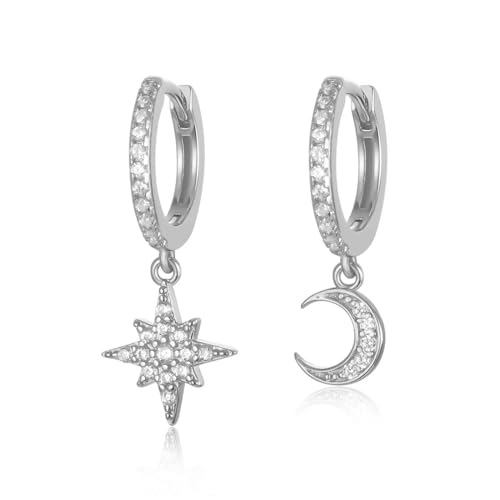 Ohrringe Ohrstecker Damen Schmuck Earrings Trendige Ohrringe Für Frauen, Mond, Stern, Tropfen-Ohrringe, Pendientes, Hochzeit, W0046-S von exdas