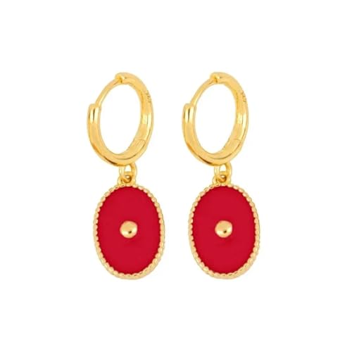 Ohrringe Ohrstecker Damen Schmuck Earrings Trendiger Weißer Runder Quasten-Ohrring Für Damen, Party, Hochzeit, Modisches Geschenk W0413-Rot von exdas