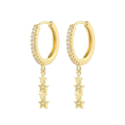 Ohrringe Ohrstecker Damen Schmuck Earrings Tropfenohrring Mit Drei Charm-Linien, Rock, Punk, Party, Hochzeit, Mode, Kristall, Anhänger W0043-Y von exdas