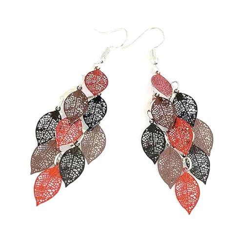 Ohrringe Ohrstecker Damen Schmuck Earrings Vintage Hohle Blätter Tropfen Ohrringe Für Frauen Böhmische Bunte Lange Baumeln Ohrringe Mode Leaves10 von exdas