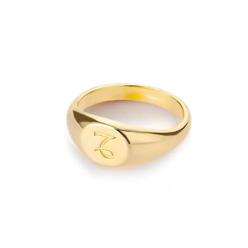 exdas Ring Ringe Damen Bijouterie Herren 12 Sternbild-Ringe Für Damen, Vintage-Sternzeichen-Ehering, Finger, Gold von exdas