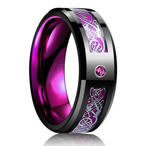 exdas Ring Ringe Damen Bijouterie Herren 8 Mm Ringe Für Männer Frauen Gebürstet Doppel Groove Muster Männer Ringe Hochzeit Party 8 Style26 von exdas