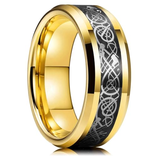 exdas Ring Ringe Damen Bijouterie Herren 8 Mm Schwarze Eheringe Für Männer, Dünne Blaue Linie, Rille, Schwarz, Gebürstete Leiterkante, Herrenring, Ehering, 11, Stil 11 von exdas