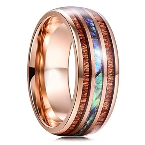 exdas Ring Ringe Damen Bijouterie Herren 8Mm Ring Herren Abalone Muschel Ringe Für Herren Damen Ehering 7 Style1 von exdas