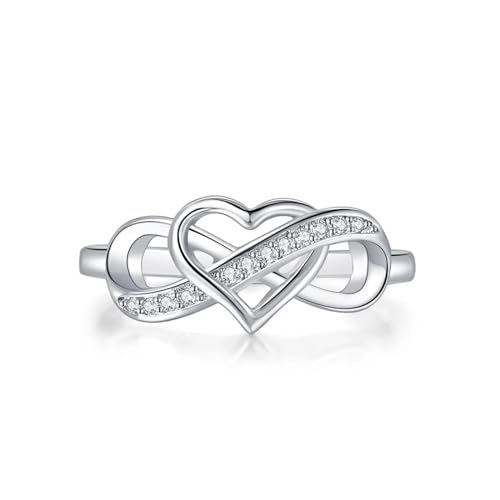 exdas Ring Ringe Damen Bijouterie Herren Ehe-Dating-Ringe Für Frauen, Hochzeit, Paar, Knoten, Kristall, Unendlichkeitsringe, Modisch, 5 Dzr030 von exdas