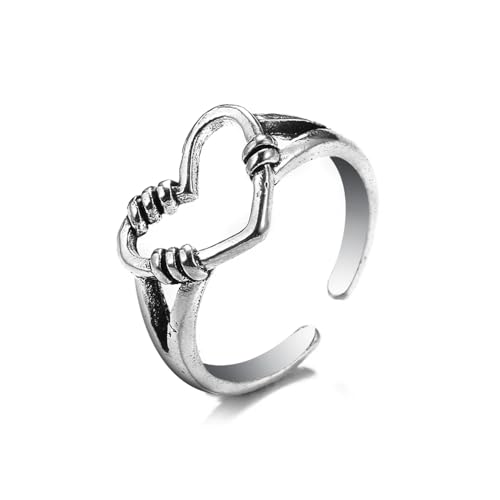 exdas Ring Ringe Damen Bijouterie Herren Herz-Blumen-Engel-Ringe Für Damen, Hip-Hop, Übertriebene Fingerringe Ram12968 von exdas