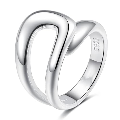 exdas Ring Ringe Damen Bijouterie Herren Hohle Unregelmäßige Geometrische Ringe Damen Retro Minimalistischer Punk-Ring Rock Hip Hop Ipa0822-1 von exdas