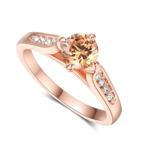 exdas Ring Ringe Damen Bijouterie Herren Klassischer Ehering Für Damen, Mehrfarbig, Optional, Verlobung, 6 Roségold, Champagner von exdas