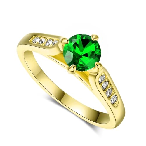 exdas Ring Ringe Damen Bijouterie Herren Klassischer Ehering Für Damen, Mehrfarbig, Optional, Verlobung, 7,25 Gelbgoldgrün von exdas