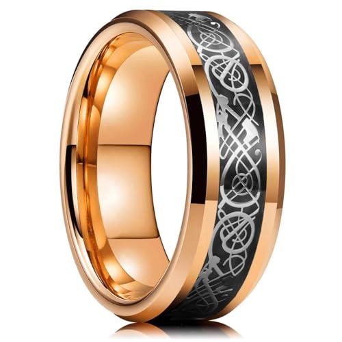 exdas Ring Ringe Damen Bijouterie Herren Mode 8Mm Ehering Für Männer Vintage Meteorit Muster Verlobungsring Männer Ehering 6 Style9 von exdas