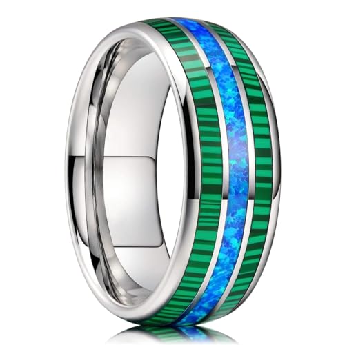 exdas Ring Ringe Damen Bijouterie Herren Mode 8Mm Männer Ringe Blaue Ringe Für Männer Frauen Hochzeit Verlobungsband 9 Style6 von exdas