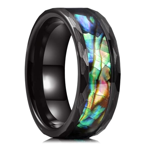 exdas Ring Ringe Damen Bijouterie Herren Mode 8Mm Männer Ringe Nachahmung Blau Opal Und Abalone Shell Ringe Für Männer Frauen Hochzeit Geburtstag Geschenke 11 Style9 von exdas