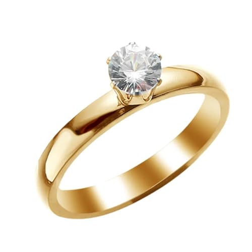 exdas Ring Ringe Damen Bijouterie Herren Ringe Für Damen Und Herren, Glänzend, Eheversprechen, Ring, Modisches Paar, Geschenke, 12 Goldfarben von exdas