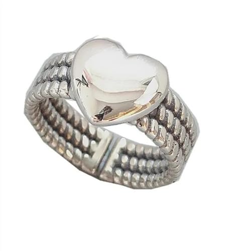 exdas Ring Ringe Damen Bijouterie Herren Ringe Vintage Party Für Damen, Paare, Größenverstellbar, Silber von exdas