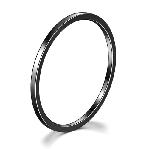 exdas Ring Ringe Damen Bijouterie Herren Schlichter Ring, 1 Mm Breit, Ringe Für Damen Und Mädchen, Polierter Modering 7 R828 von exdas