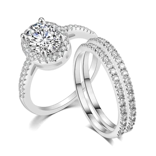 exdas Ring Ringe Damen Bijouterie Herren Trauringe-Set Für Damen, Braut-Verlobungsringe, Kristallringe, Mariage 9 Sr077 von exdas