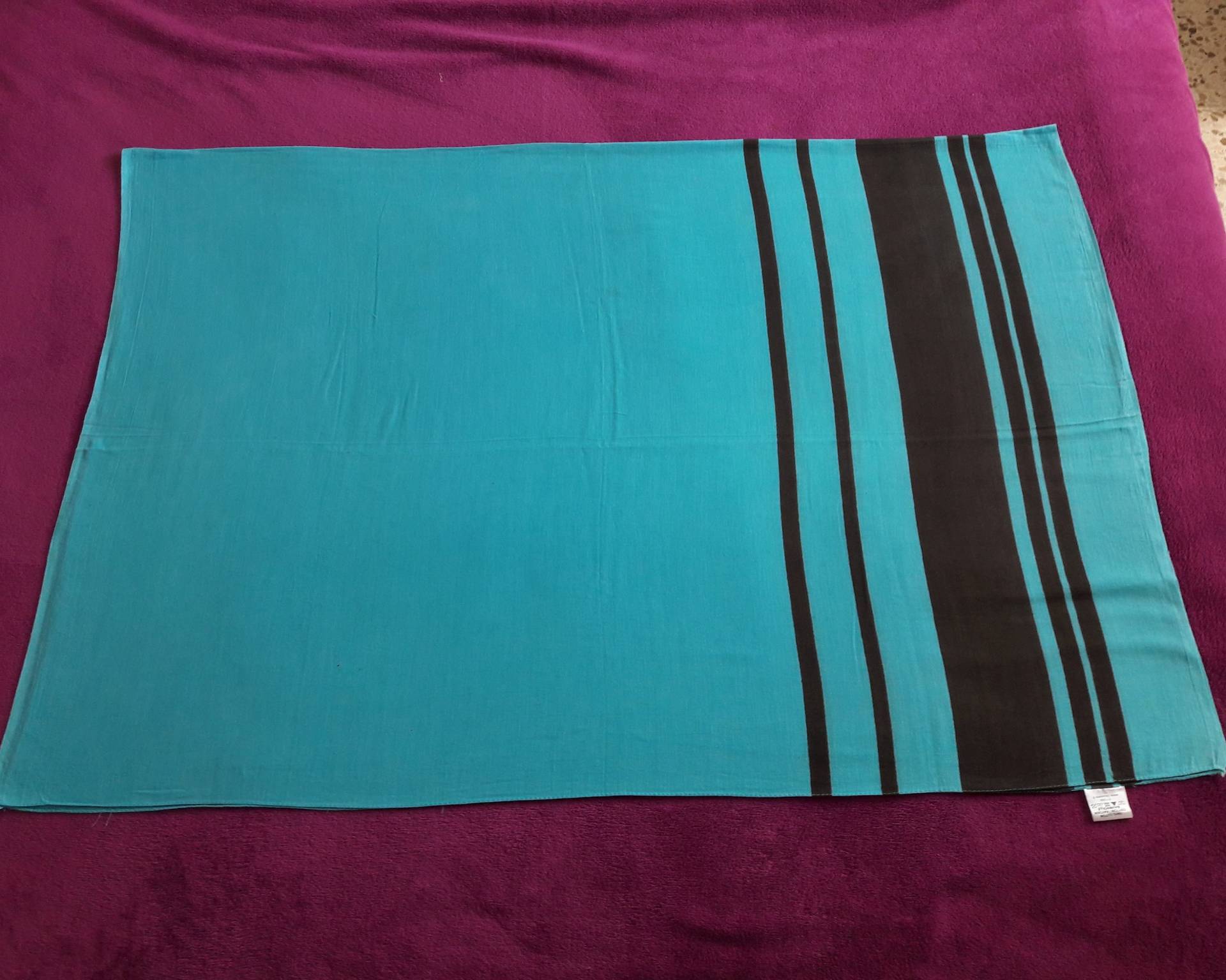 Blauer Strandpareo, Großer Strandschal Für Damen/Vintage/3 Suisses France von exquisitelyfrench