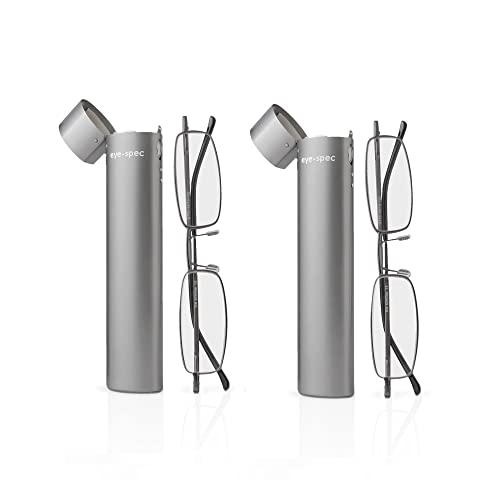 eye-spec (Handliches 2er Pack Lesebrillen | Herren/Unisex ultraleichte Brillengestelle in Graphit mit eleganten Etuis (2.5) von eye-spec