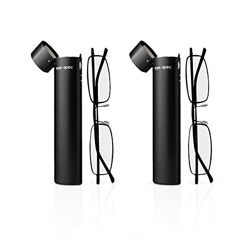 eye-spec (Handliches 2er Pack Lesebrillen | Herren/Unisex ultraleichte Brillengestelle in Schwarz mit eleganten Etuis (2.5) von eye-spec