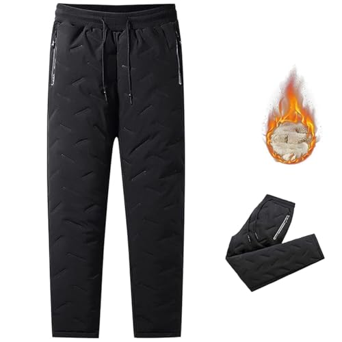 EYESLA Unisex Fleece-Jogginghose, Herren-Jogginghose Winter Athletic Jogger Fleece-Hose (Color : Black-B, Size : 7X-Large) von EYESLA