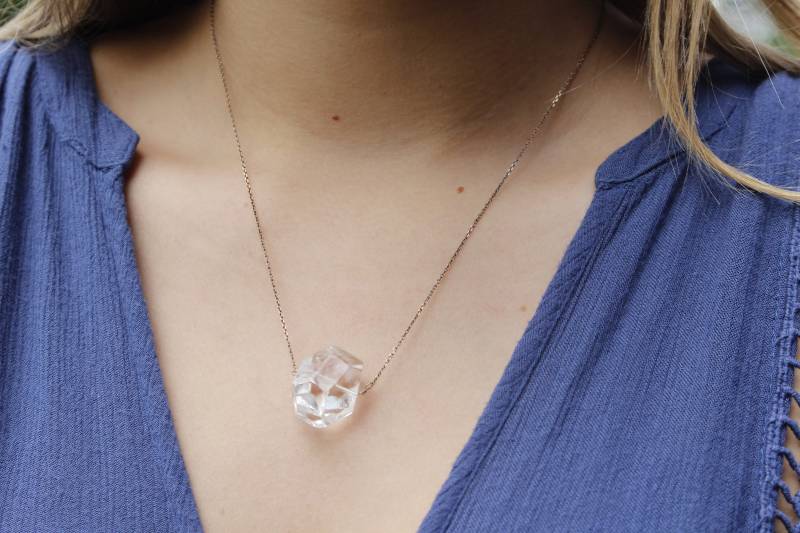 Quarzhalskette, Sterling Silber, Halskette, Sterling, Chakra, Heilung Kristall, Schmuck, Tägliche Yogaschmuck, Geschenk von eyevibe