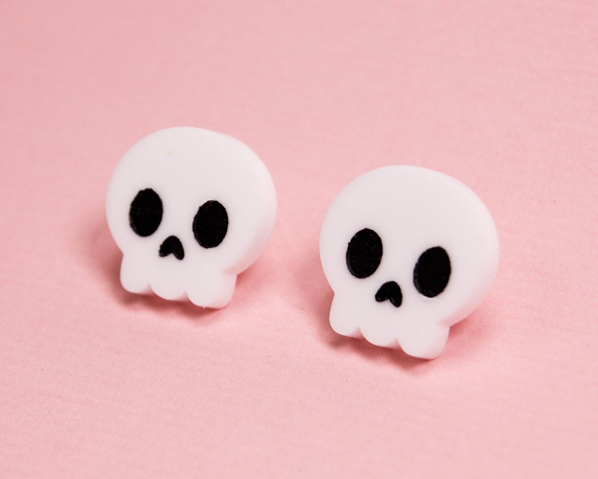 Acryl Schädel Ohrstecker, Weiß Laser Cut Gruselige Niedliche Schmuck von eyupchuck