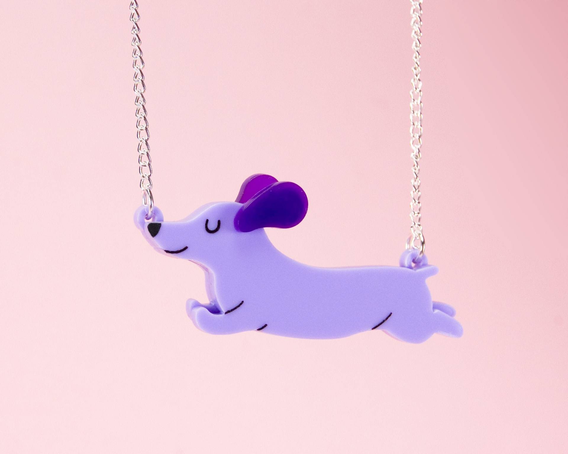 Dackel Halskette, Tier Acryl Statement Schmuck, Kawaii Cutie Halskette von eyupchuck