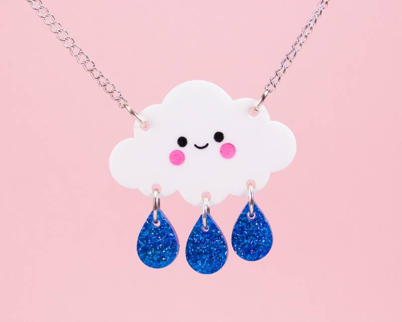 Kawaii Halskette, Wolke Anhänger, Sturmwetter Anhänger Kawaii Halskette, Wolke Anhänger, Sturmwetter Anhänger von eyupchuck