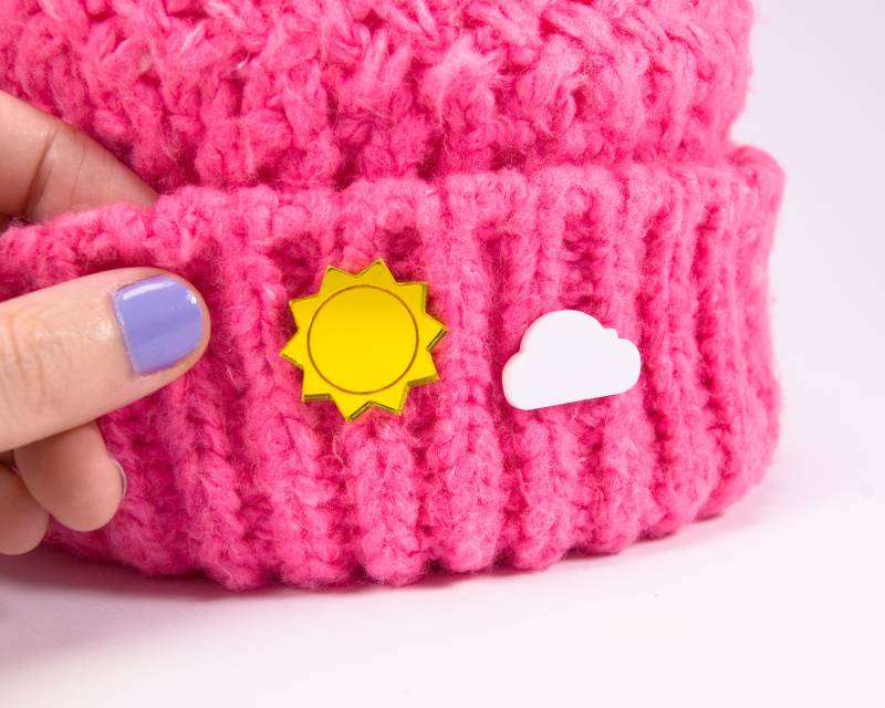 Sonne & Wolken Pin Brosche, Wetter Lapel Pin, Laser Cut Acryl Sonne & Wolken Pin Brosche, Wetter Lapel Pin, Laser Cut Acryl von eyupchuck